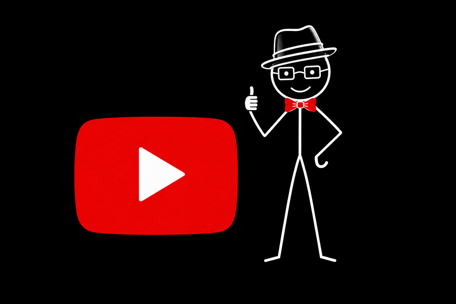 Walter giving a thumbs up next to the YouTube play button