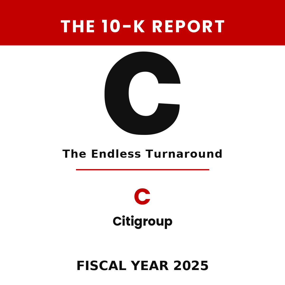 Citigroup 10-K Report cover