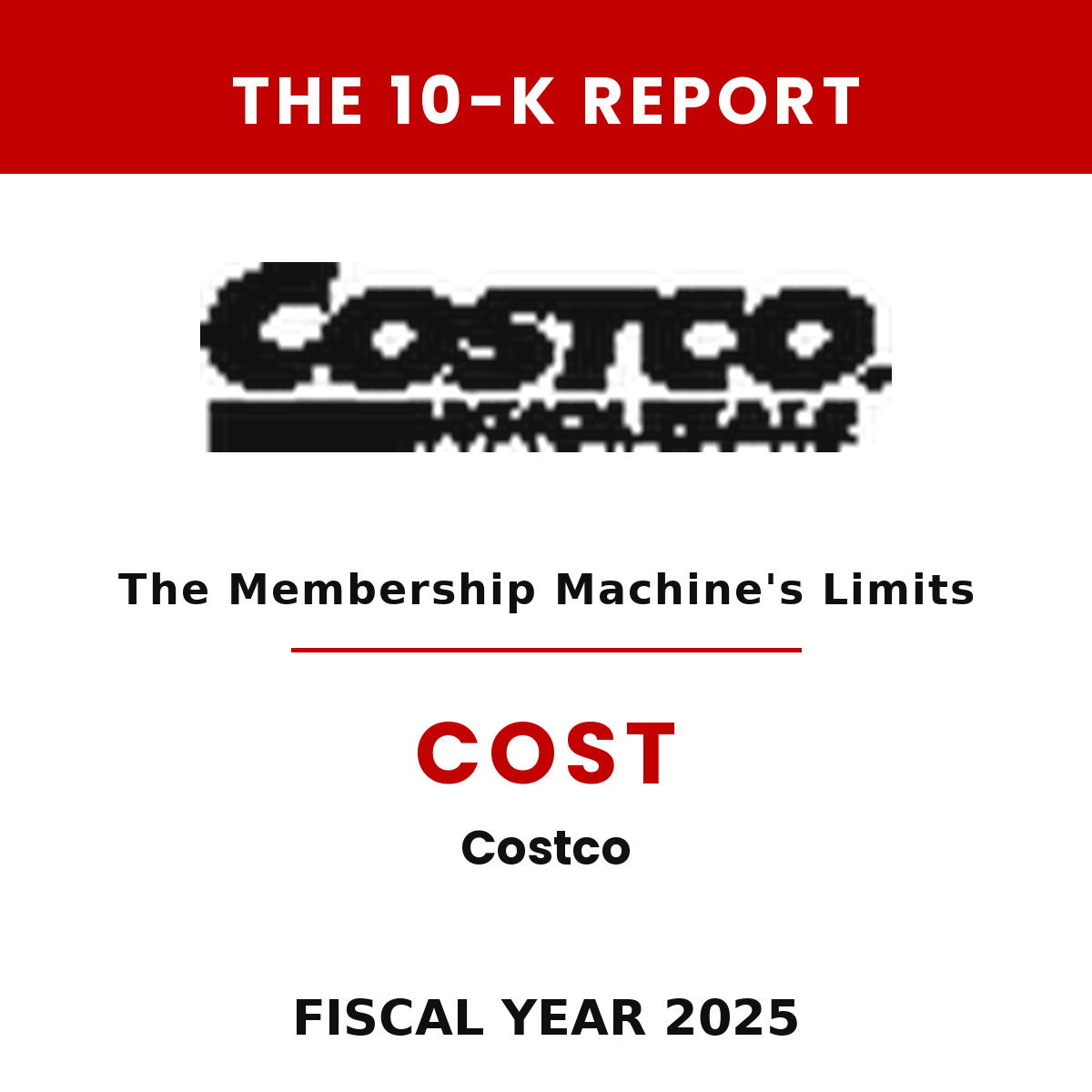 Costco 10-K Report cover