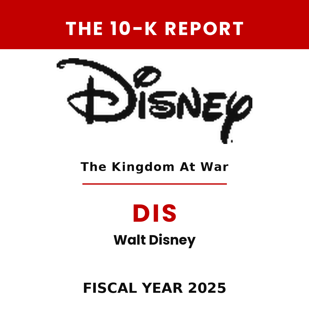 Walt Disney 10-K Report cover
