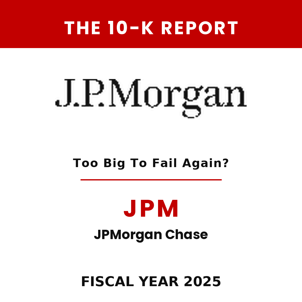 JPMorgan Chase 10-K Report cover