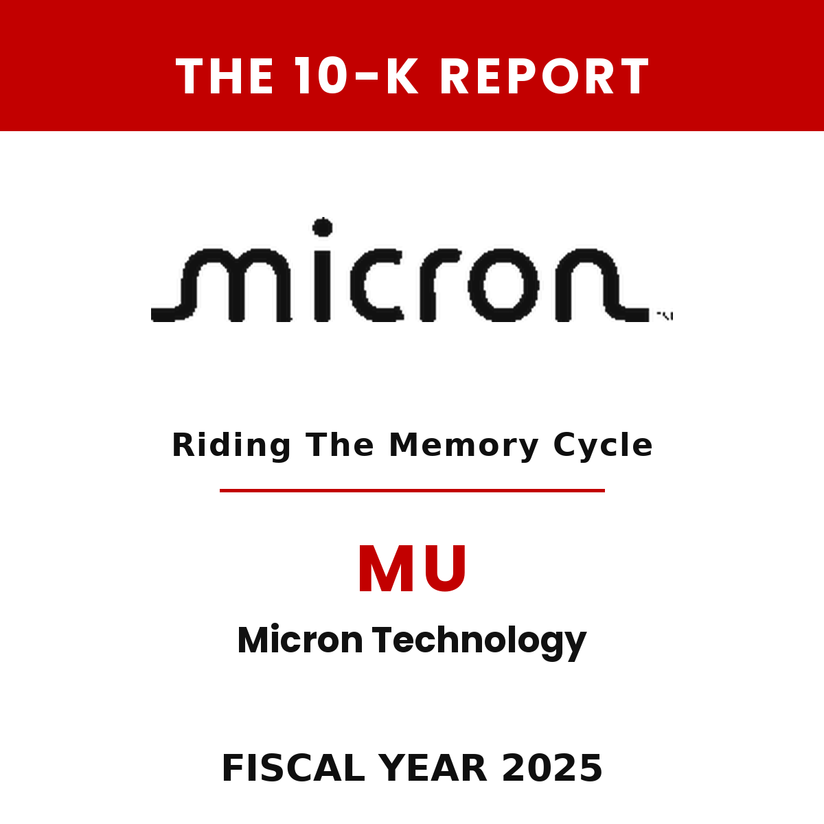 Micron Technology 10-K Report cover