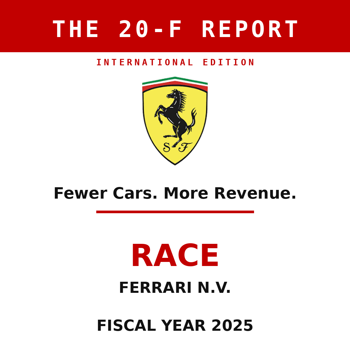 Ferrari N.V. 10-K Report International Edition cover