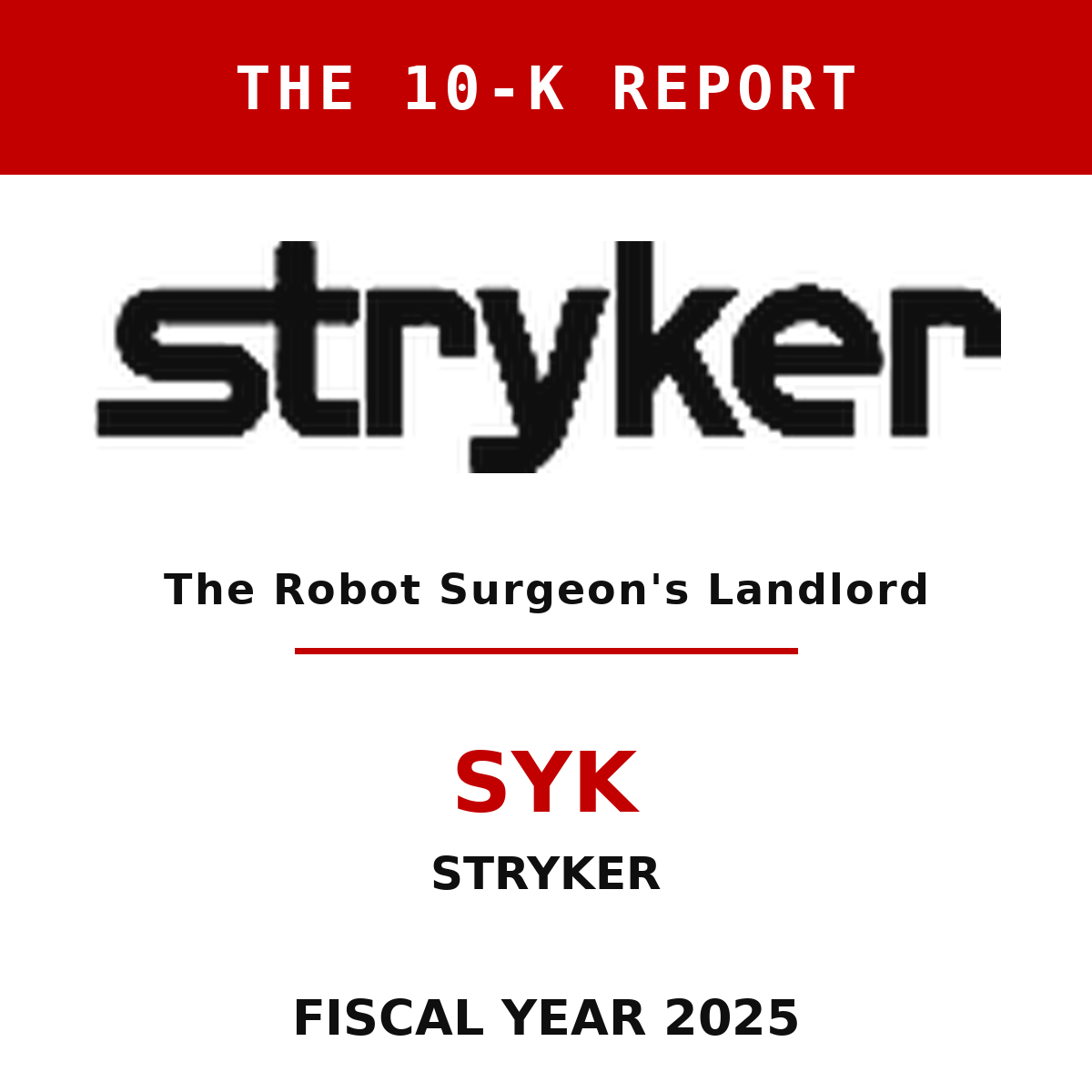 Stryker 10-K Report cover