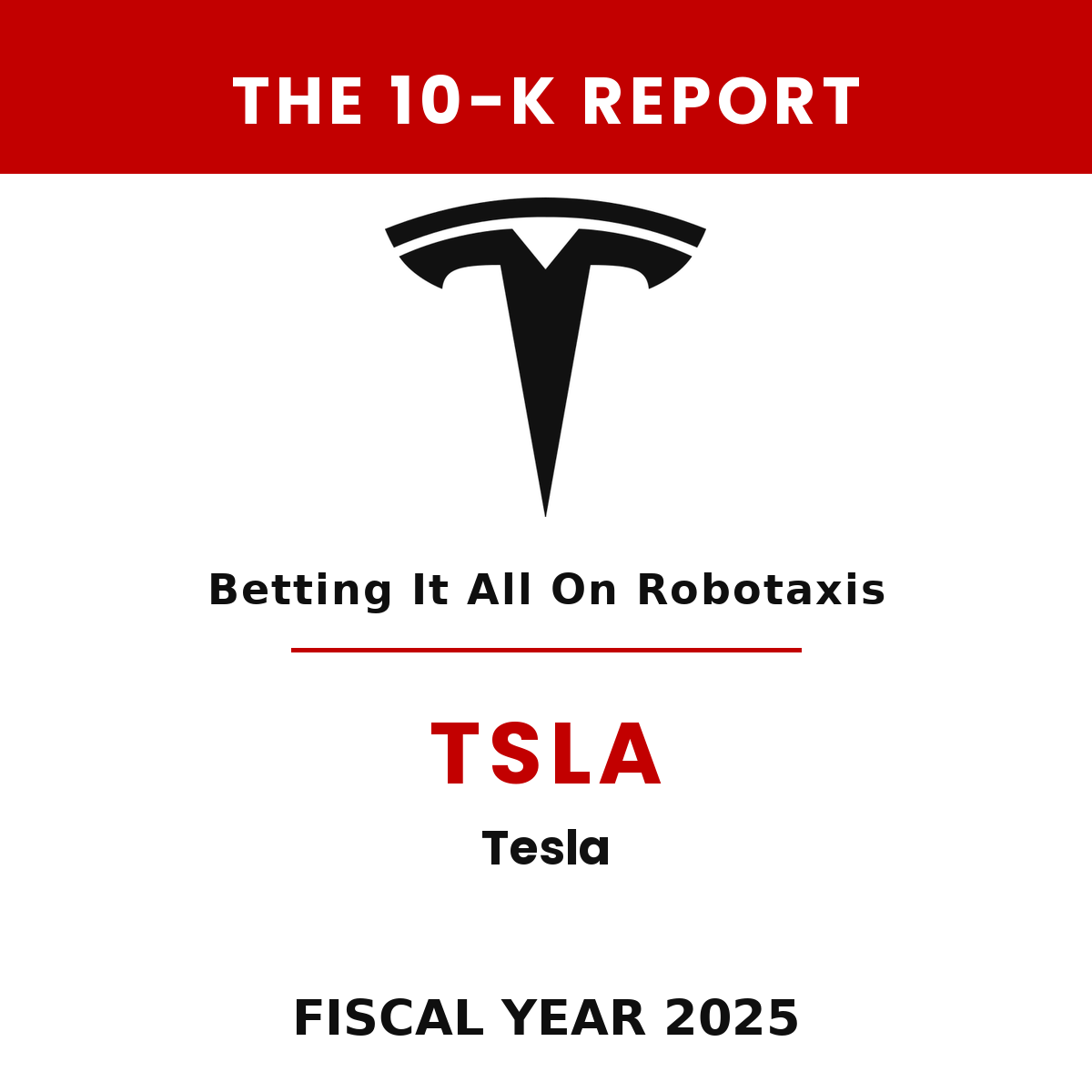 Tesla 10-K Report cover